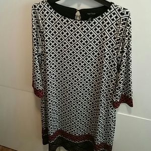 White House Black Market geometric pattern dress